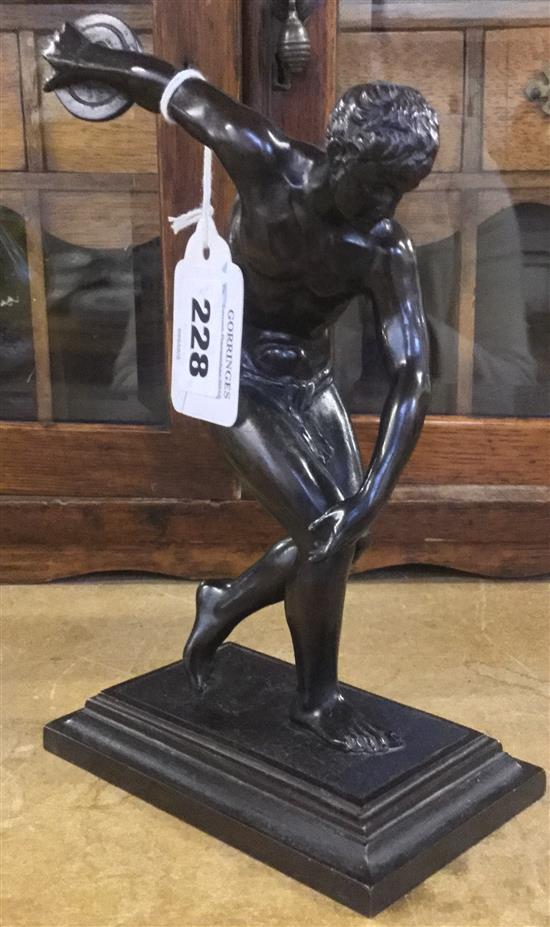 After the antique. A patinated bronze model of Discobolus of Myron(-)